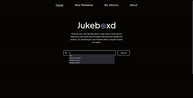 Users can rate and review albums using Jukeboxd