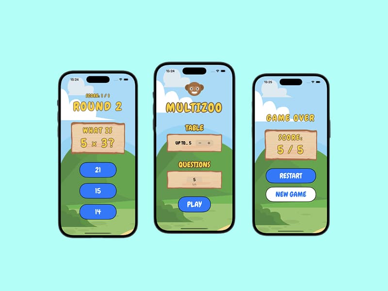 Multizoo App Screens